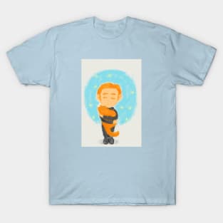 Little Hux with his cat T-Shirt